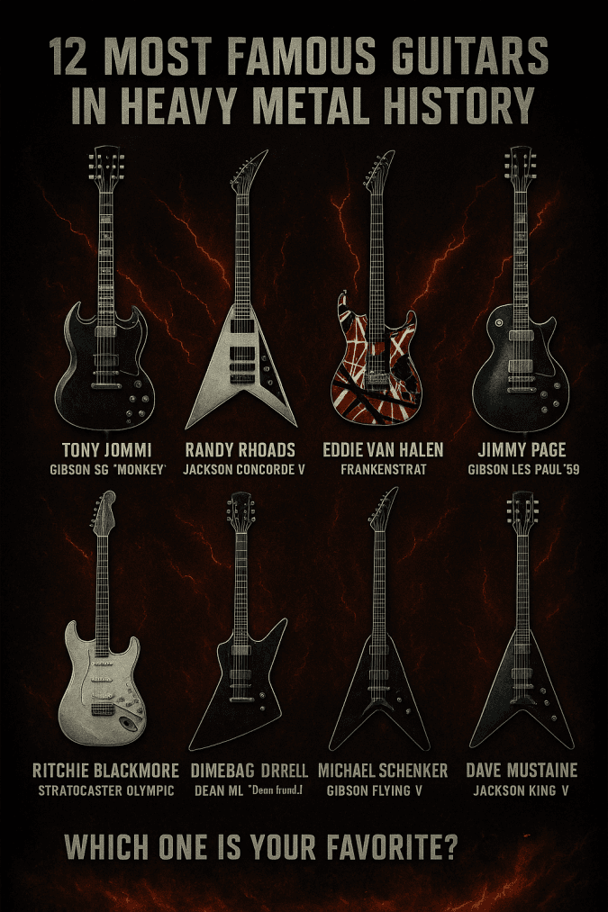 The 12 most iconic guitars that made their players legends.